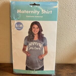 New Napping For Two Novelty‎ Graphic T-Shirt Maternity Pregnancy Shirt Size S/M